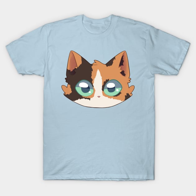 Cute Calico Cat Face T-Shirt by OneSmolArtist